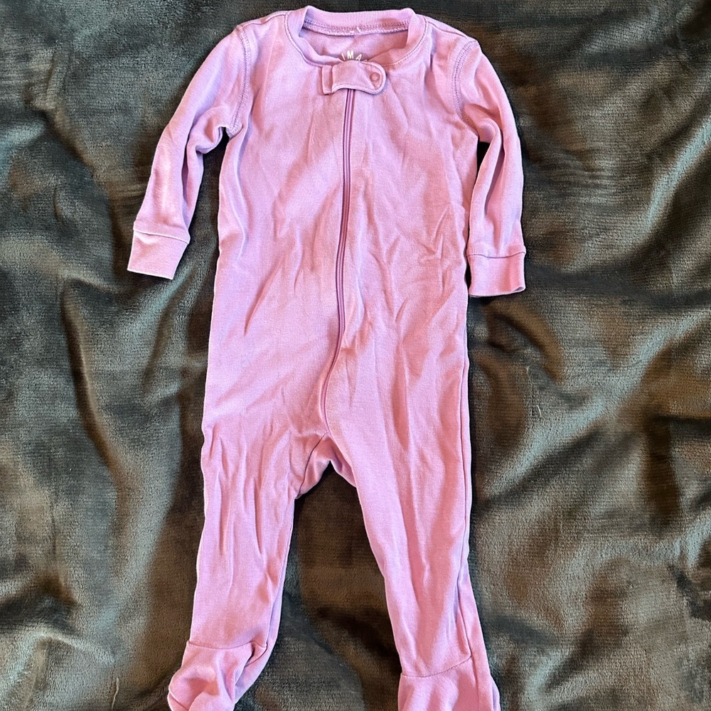 Primary Pink Kids Pajama Footies 3-6 mos